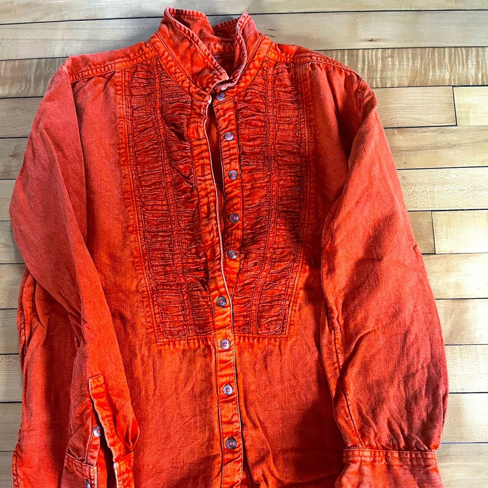 Pilcro Orange Button Down Shirt